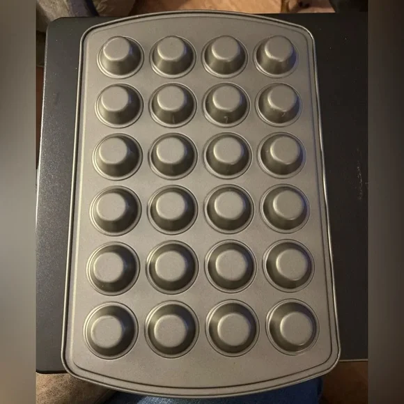 Two Mini Cupcake Muffin Tart Baking Pans 24 Non-Stick Aluminum - Picture 2 of 4